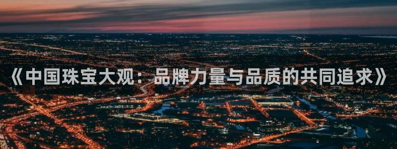新宝5是谁的：《中国珠宝大观：品牌力量与品质的共同追求》