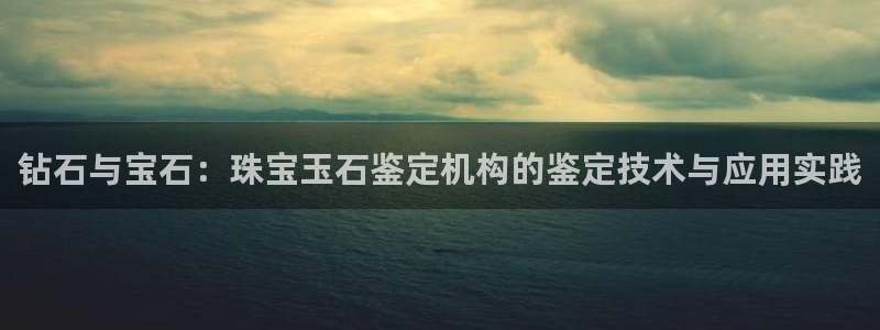 新宝5系列：钻石与宝石：珠宝玉石鉴定机构的鉴定技术与应用实践