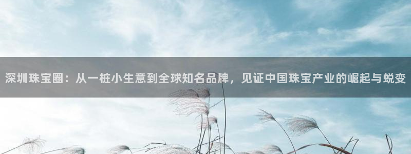 新宝5电脑：深圳珠宝圈：从一桩小生意到全球知名品牌，见证中国珠宝产业的崛起与蜕变