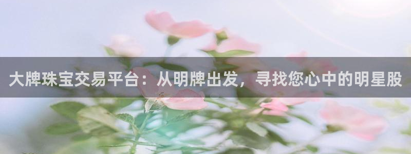 新宝5娱乐多：大牌珠宝交易平台：从明牌出发，寻找您心中的明星股