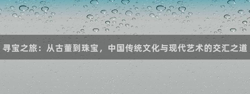 新宝5测速平台登录：寻宝之旅：从古董到珠宝，中国传统文化与现代艺术的交汇之道