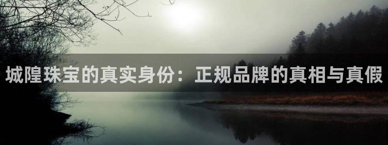 新宝5注册平台：城隍珠宝的真实身份：正规品牌的真相与真假